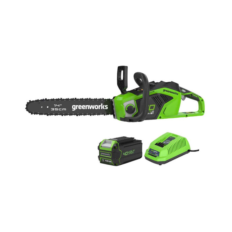 foto del prodotto motosega a catena brushless greenworks 40v 35 cm 1 batteria 4,0 ah 1 caricatore gd40cs15k4