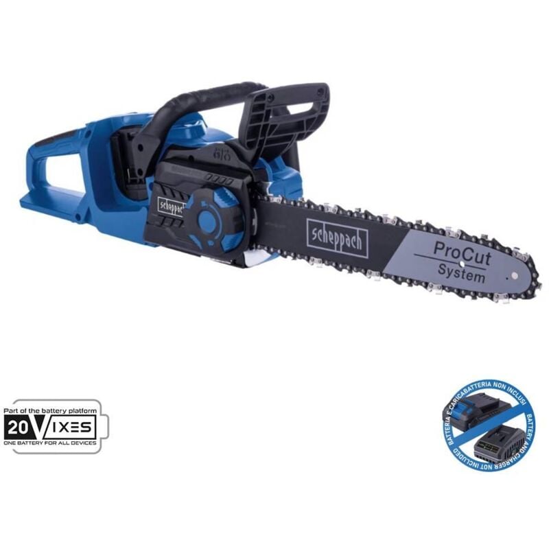 foto del prodotto motosega brushless 2x20v lama 33.5cm senza batteria ixes scheppach bc cs355duo x