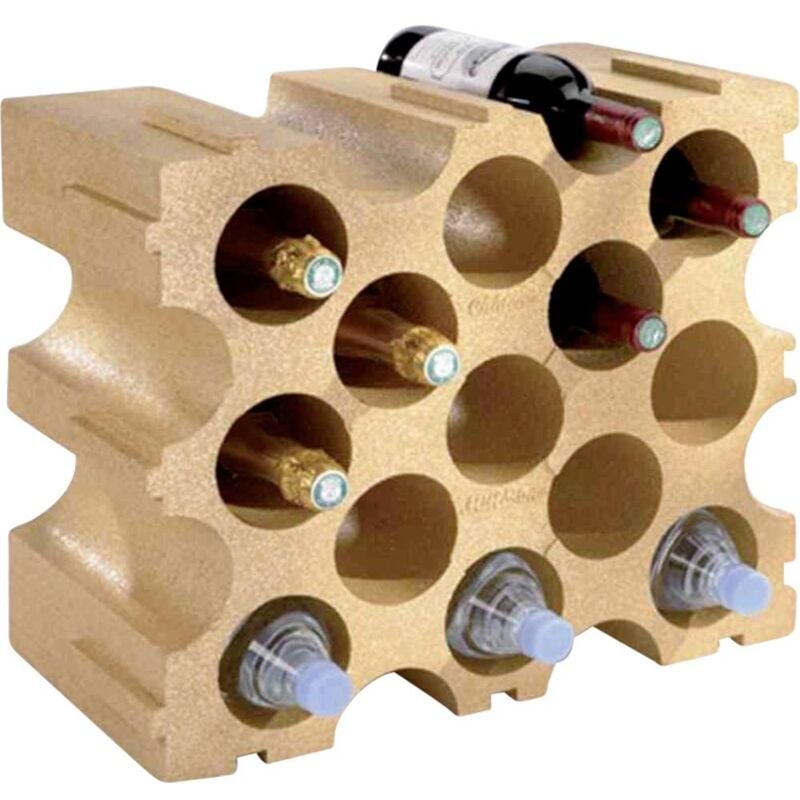 foto del prodotto mottez cubetti di bottiglie fino a 92mm per 15 bottiglie, terracotta b229v