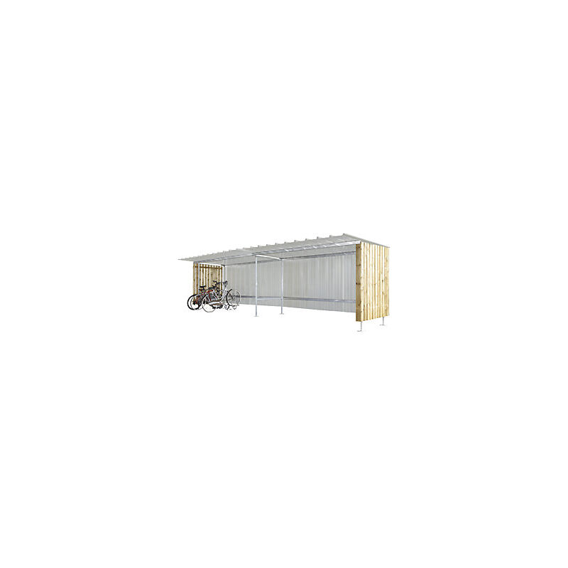 foto del prodotto mottez tettoia alt x largh 2150 x 3990 mm look metallizzato