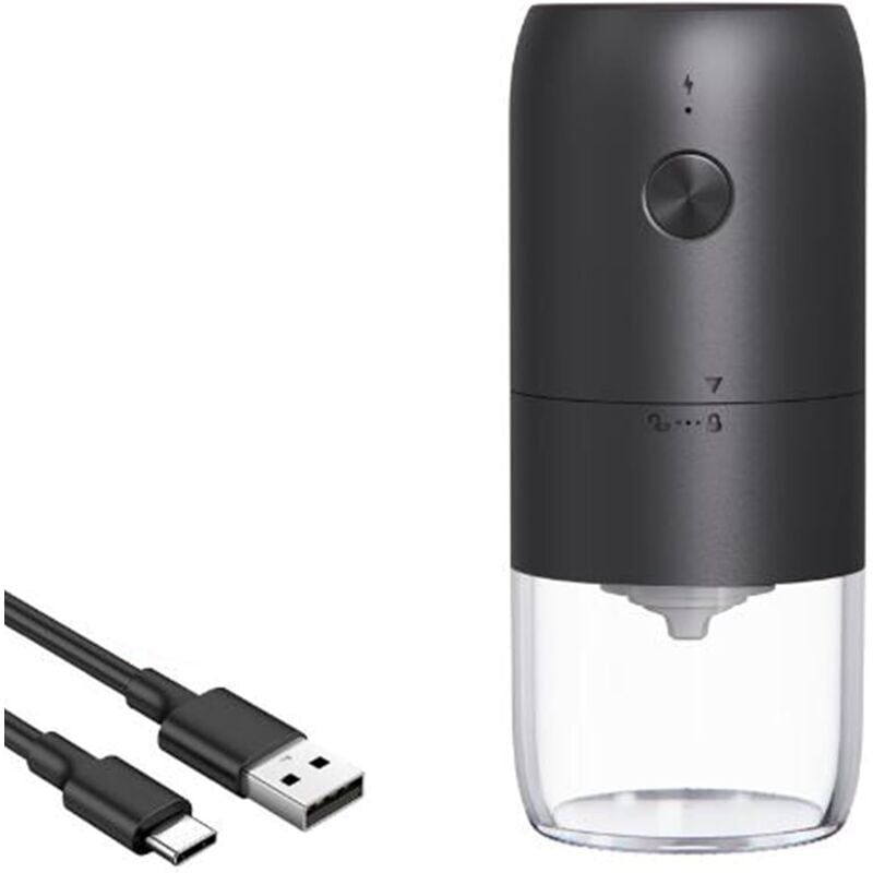 foto del prodotto moulin caf lectrique, moulin caf lectrique portable, moulin caf sans fil avec r glage de mouture multiple, brosse de nettoyage incluse, usb