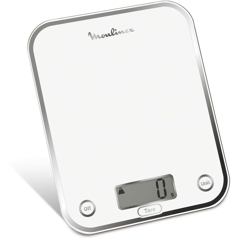 foto del prodotto moulinex bn5000 optiss, bilancia da cucina, vetro temperato resistente, funzione liquid, bianco