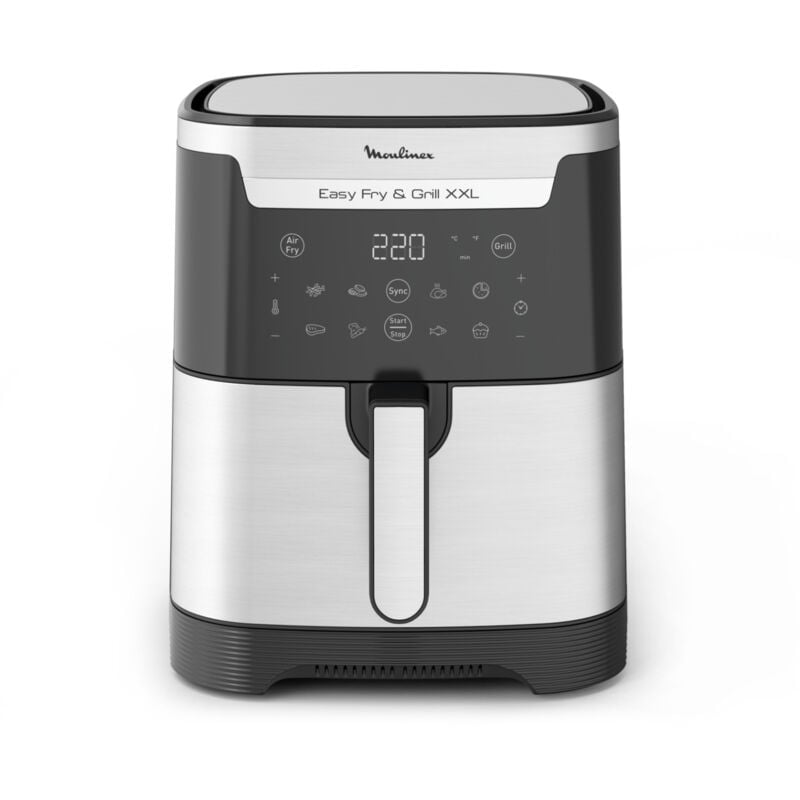 foto del prodotto moulinex easy fry grill xxl singolo indipendente friggitrice ad aria calda nero, acciaio inossidabile