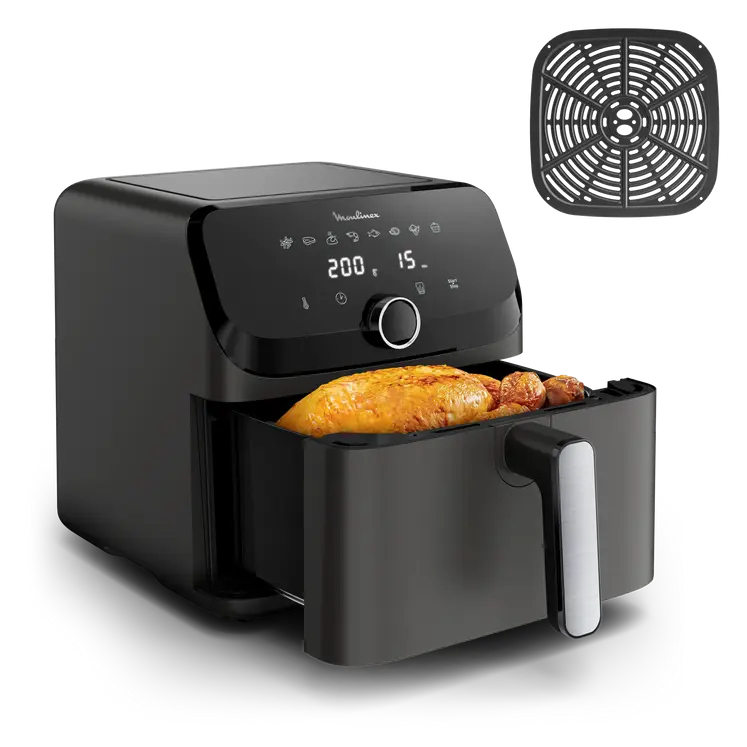 foto del prodotto moulinex easy fry mega friggitrice ad aria coal grey 7.5l ez855hf0