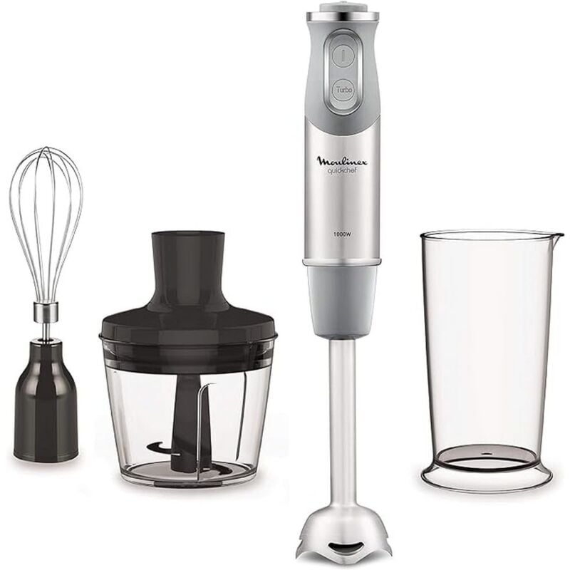 foto del prodotto moulinex quickchef frullatore a immersione con 3 accessori, acciaio inox, 10 velocit , 1000 w