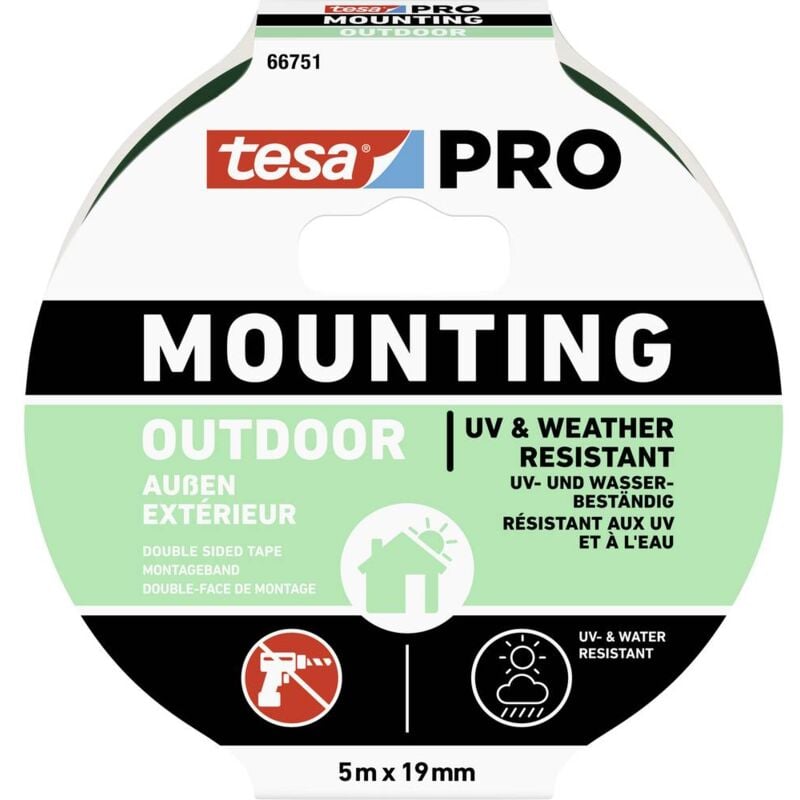 immagine 0 del prodotto mounting pro outdoor 66751 00001 00 nastro per fissaggio trasparente l x l 5 m x 19 mm 1 pz. tesa