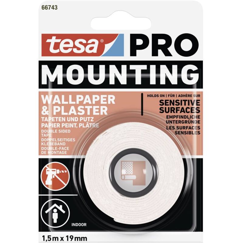 foto del prodotto mounting pro tapete putz 66743 00000 00 nastro per fissaggio bianco l x l 1.5 m x 19 mm 1 pz. tesa
