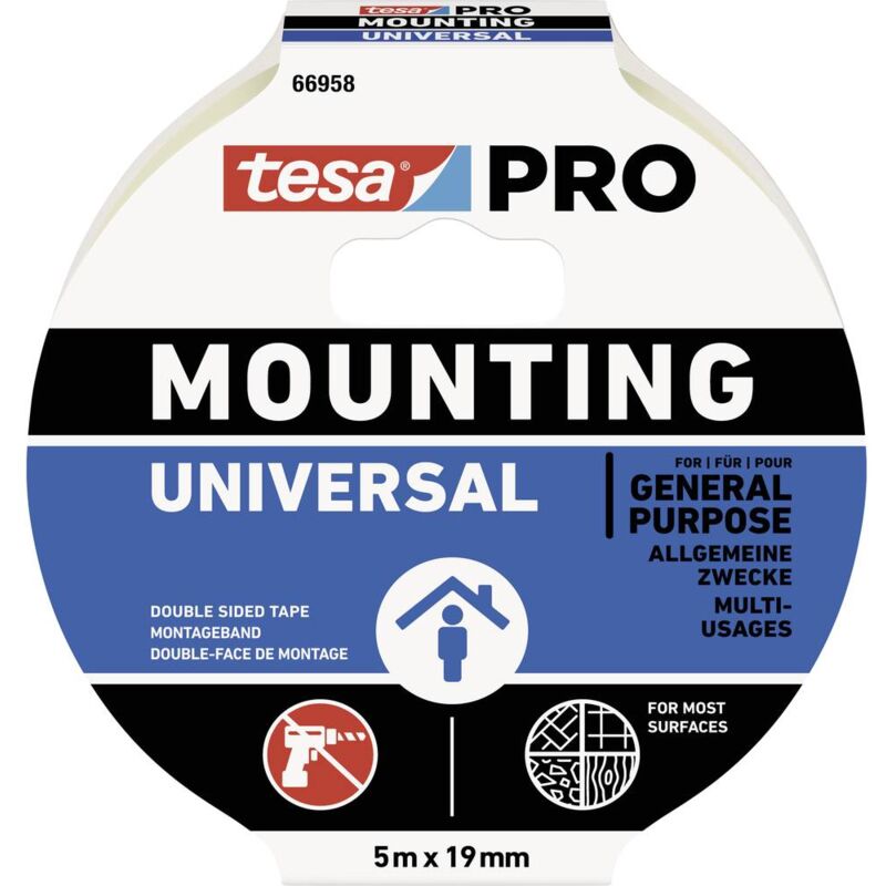 foto del prodotto mounting pro universal 66958 00001 00 nastro per fissaggio bianco l x l 5 m x 9 mm 1 pz. tesa