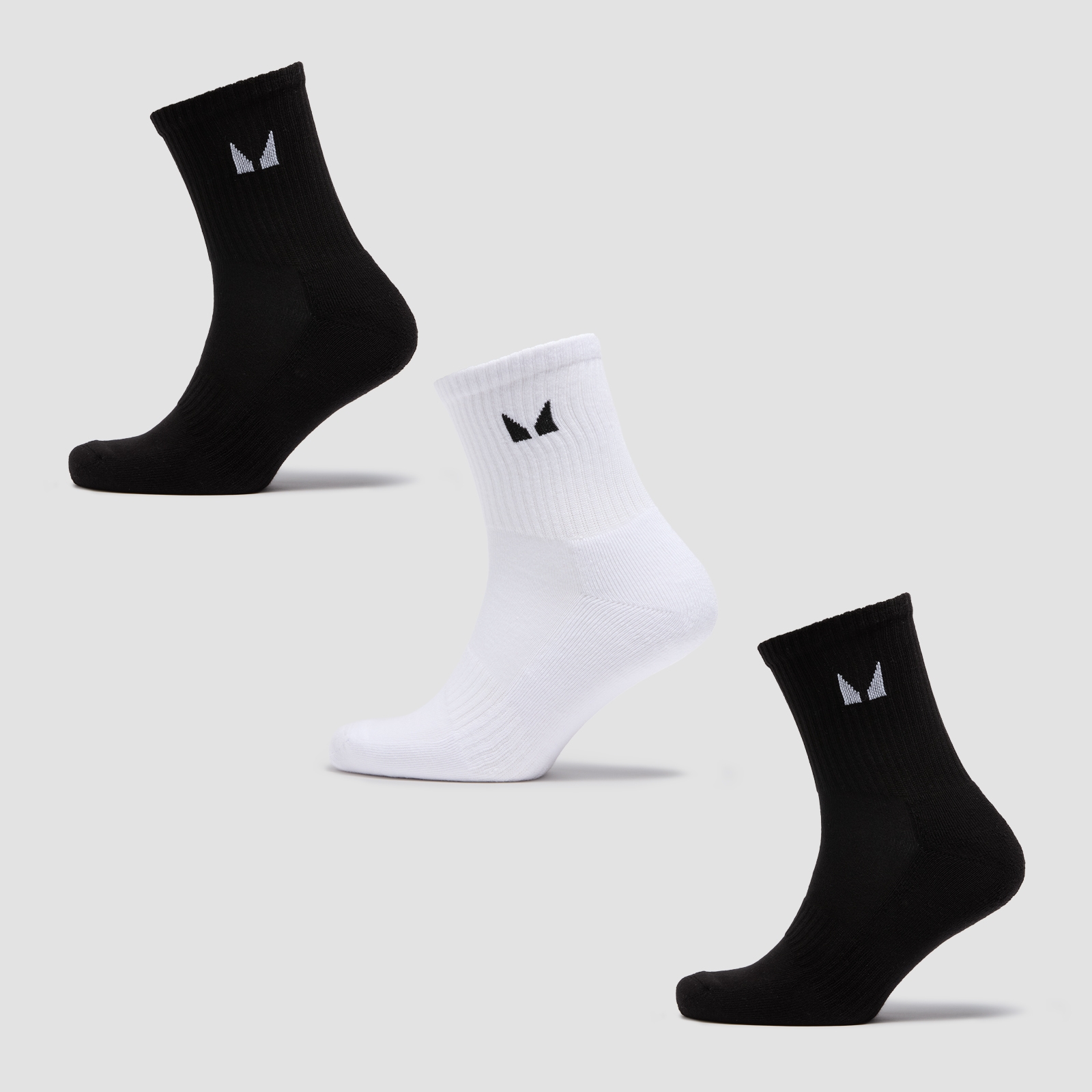foto del prodotto mp unisex crew socks 3 pack black white uk 6 8