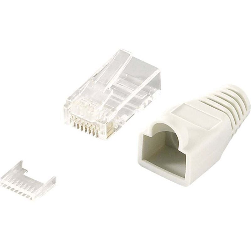 foto del prodotto mp0023 connettore rj45 cat 6, non schermato mp0023 spina dritta poli 8p8c grigio 100 pz. logilink