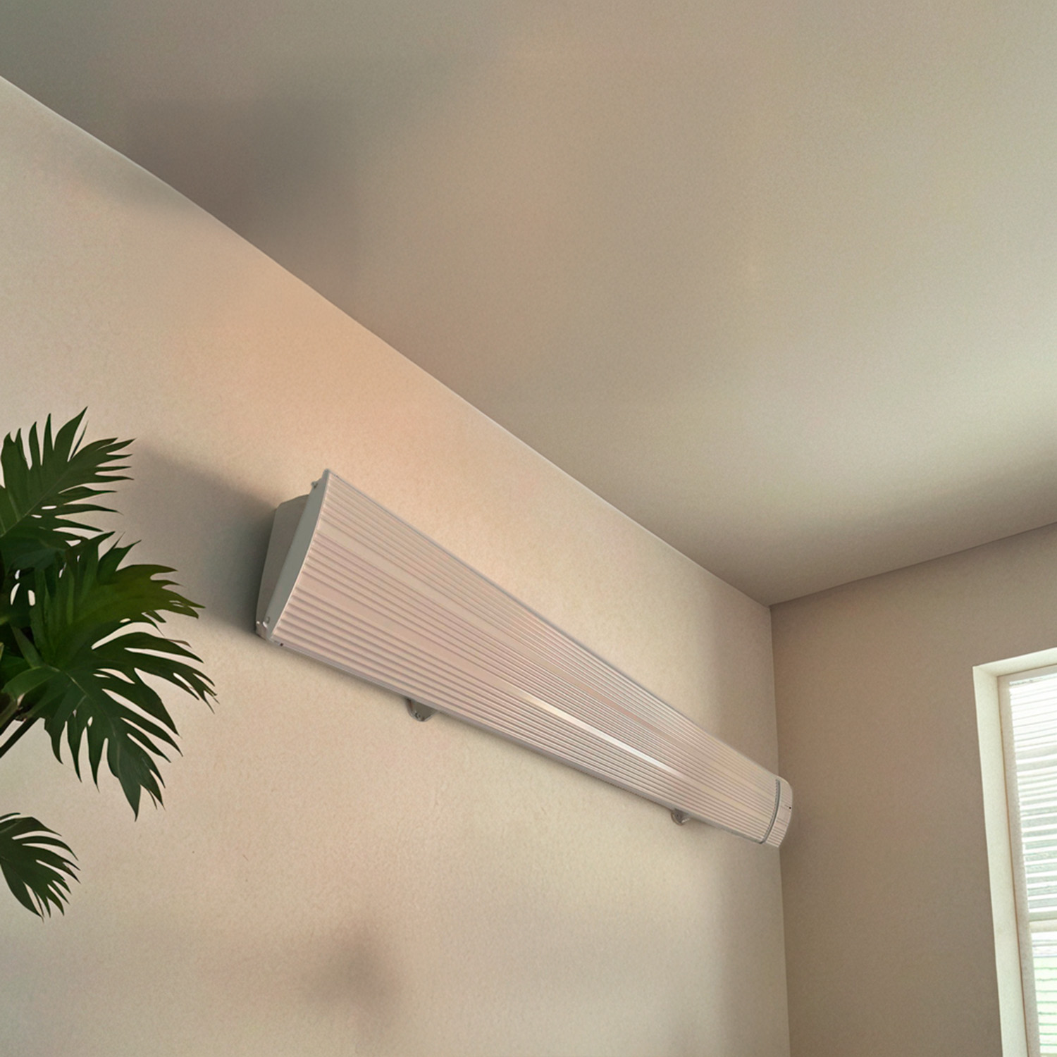 foto del prodotto mpc marbella 1500w riscaldatore a infrarossi in ceramica da 1500w bianco nessuna emissione di luce elemento riscaldante in lega di alluminio estruso rivestimento ceramico telecomando ip65