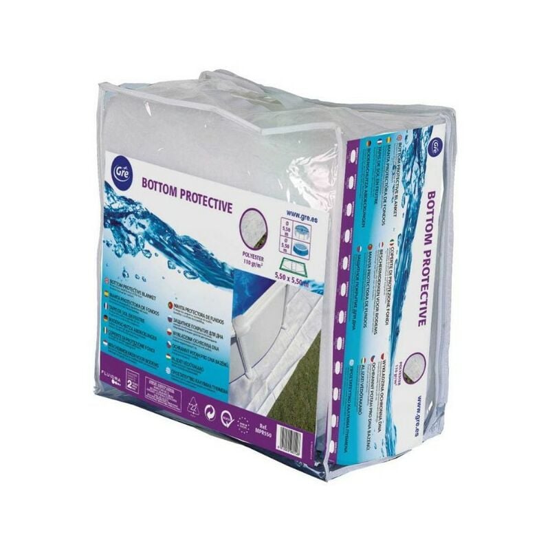 foto del prodotto mpr250 tappeto di protezione per piscina rotonda dal diametro di 240 cm, colore bianco gre