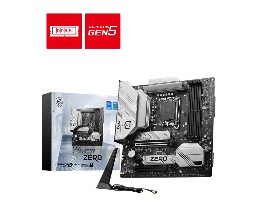 foto del prodotto msi b760m ptoject zero intel b760 lga 1700 micro atx