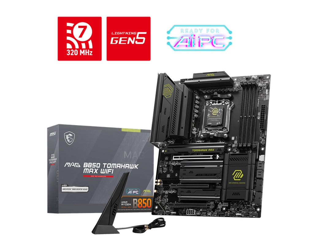foto del prodotto msi mag b850 tomahawk max wifi scheda madre amd b850 socket am5 atx
