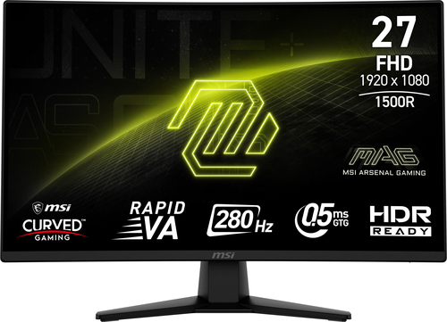 foto del prodotto msi monitor gaming curvo 27 led va fhd 16 9, 1ms 280hz, dp hdmi