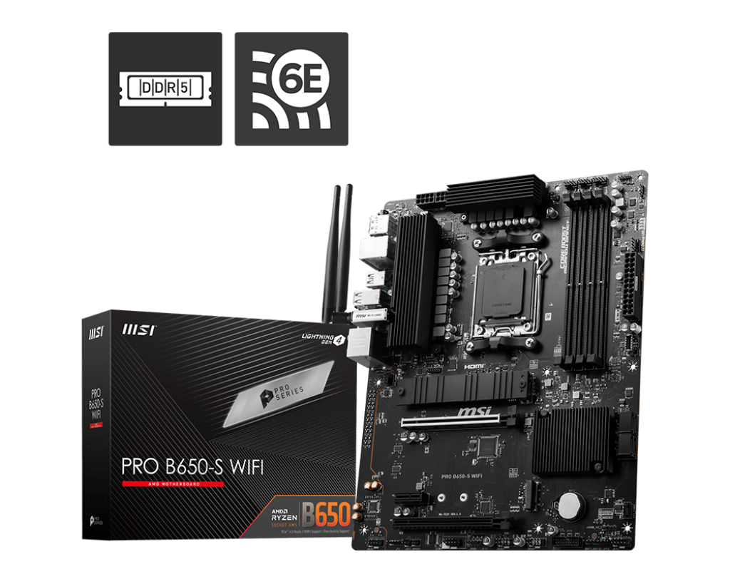 foto del prodotto msi pro b650 s wifi scheda madre amd b650 socket am5 atx