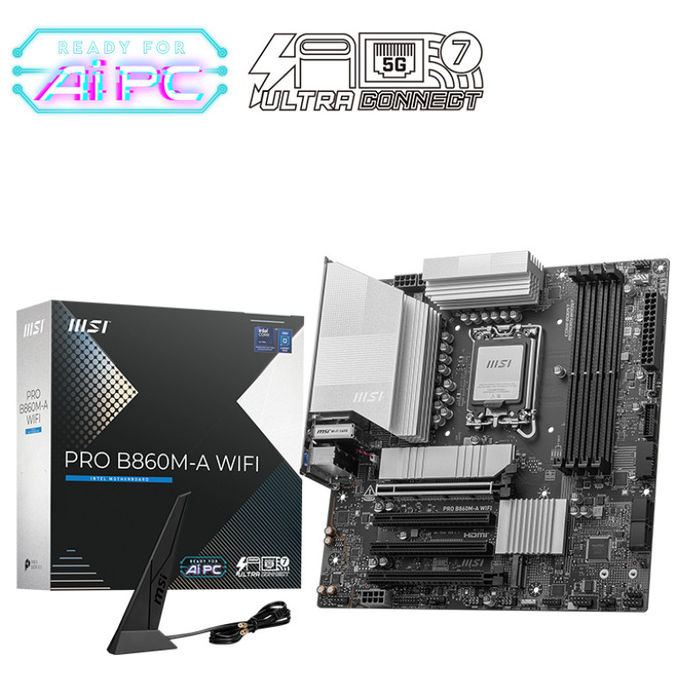 foto del prodotto msi pro b860m-a wifi scheda madre micro atx intel b860 lga 1851 ddr5 wi-fi componenti pc