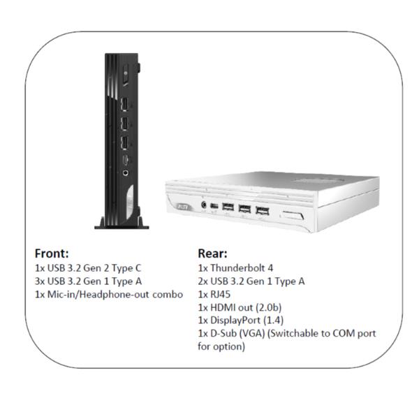 foto del prodotto msi pro dp10 13m 002eu pc stazione di lavoro intel core i5 i5 1340p 8 gb ddr4 sdram 512 gb ssd windows 11 pro mini pc nero