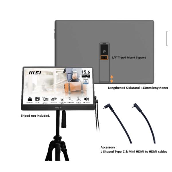 foto del prodotto msi pro mp161 e2 monitor portatile nero 39,6 cm 15.6 led 1920 x 1080 pixel