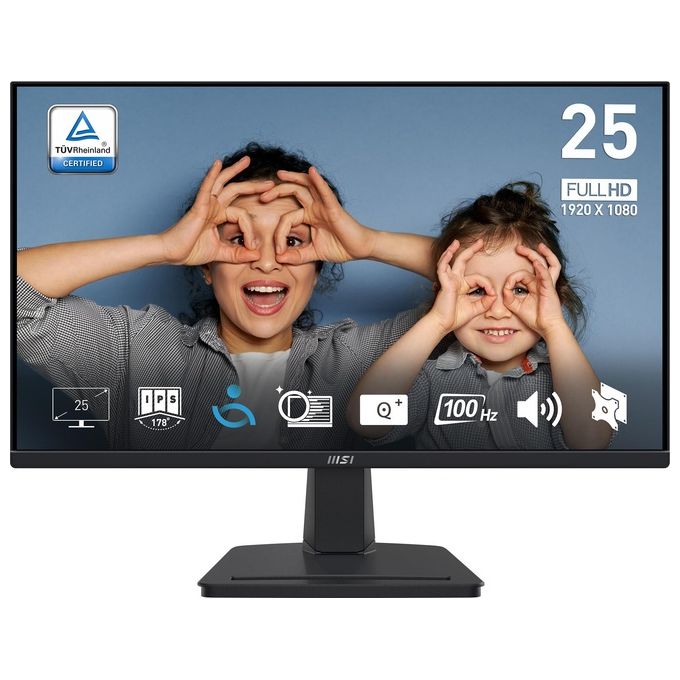 foto del prodotto msi pro mp251 monitor 24,5'' ips fhd 1920x1080 , 100hz, 1ms, altoparlanti integrati, eye-friendly, freesync, 1x hdmi e 1x dp, vesa - hdmi 1.4b, d-sub vga