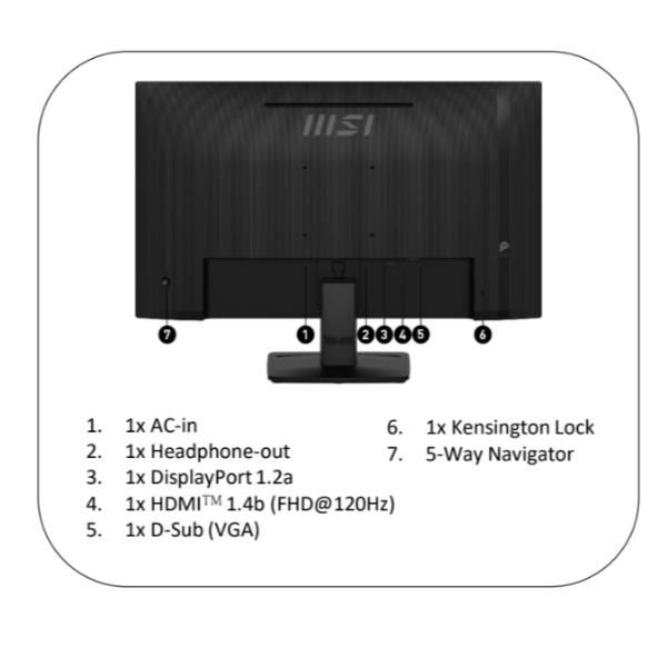 foto del prodotto msi pro mp271a e2 monitor pc 68,6 cm 27 1920 x 1080 pixel full hd lcd nero