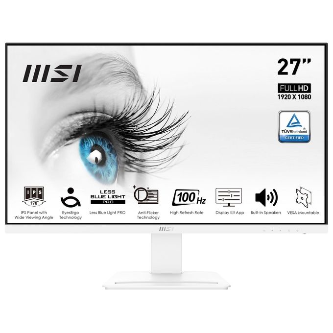 foto del prodotto msi pro mp273aw monitor 27 led ips 16 9 full hd inclinabile bianco