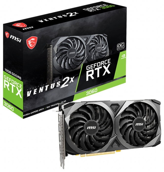 foto del prodotto msi ventus geforce rtx 3060 2x 12g oc nvidia 12 gb gddr6