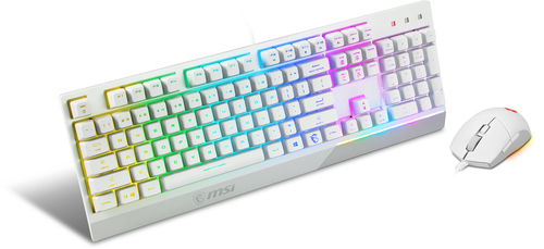 foto del prodotto msi vigor gk30 combo white tastiera mouse incluso gaming usb qwerty italiano bianco