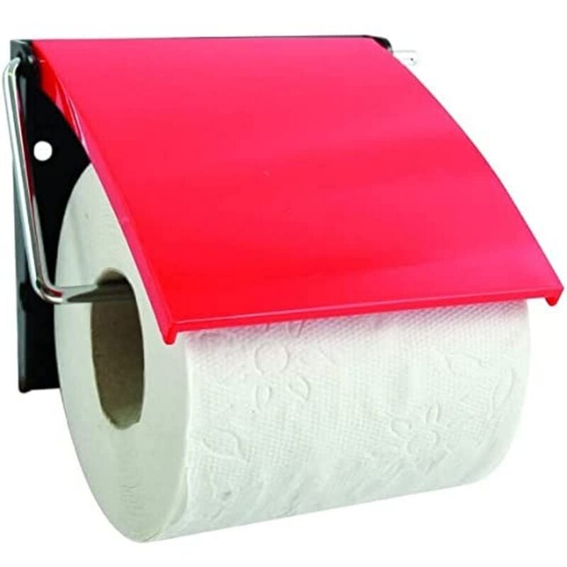 foto del prodotto msv portarotolo in plastica e metallo cromato di colore rosso.