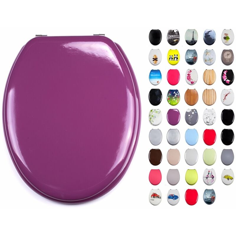 foto del prodotto msv sedile wc cl o viola in mdf cerniere inox