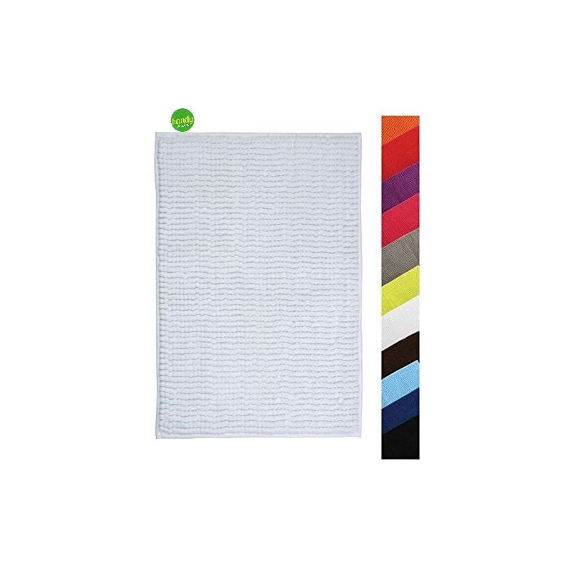 foto del prodotto msv tappeto in microfibra spirella chenille 40 x 60 cm bianco