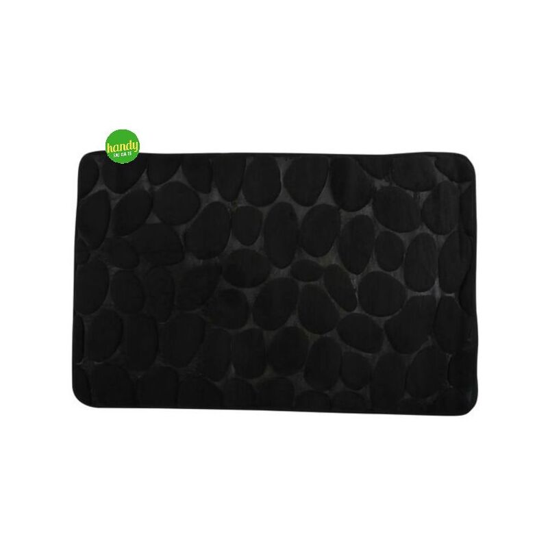 foto del prodotto msv tappeto microfibra e pvc spirella galets 40 x 60 cm nero