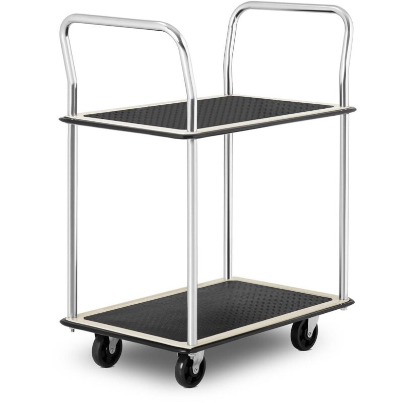 foto del prodotto msw carrello con pianale 120 kg carrello piattaforma portapacchi 2 ripiani 72x43cm