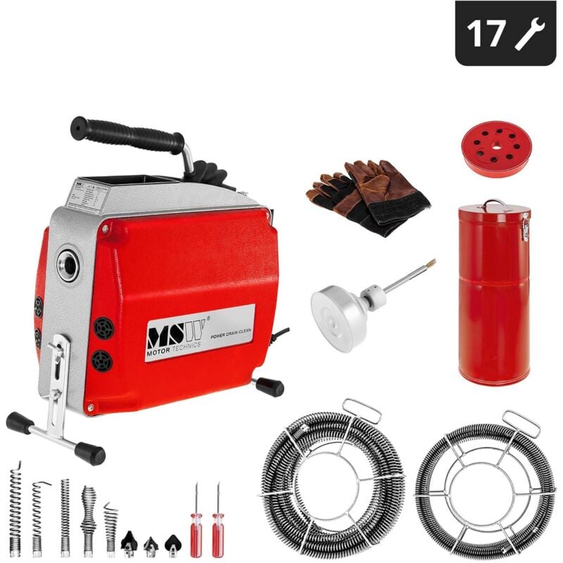 foto del prodotto msw macchina sturatubi set sonda spurgatubi per uso mobile con accessori adattatore