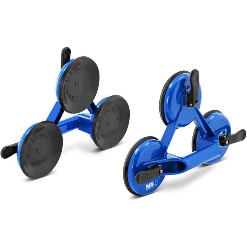 foto del prodotto msw ventosa per vetro professionale set ventose 2 pezzi 3 teste di aspirazione 120kg
