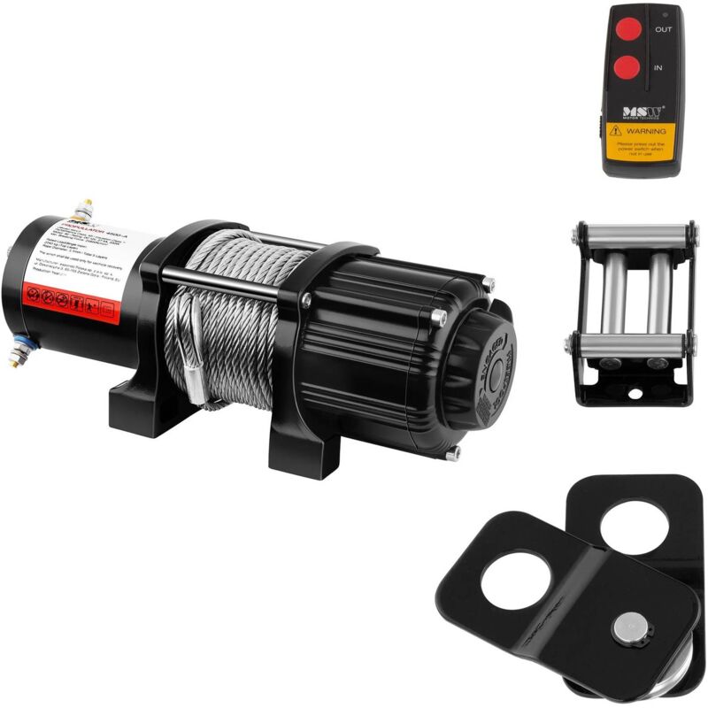 foto del prodotto msw verricello elettrico fuoristrada argano offroad 12 v 2040 kg 4500 lb puleggia