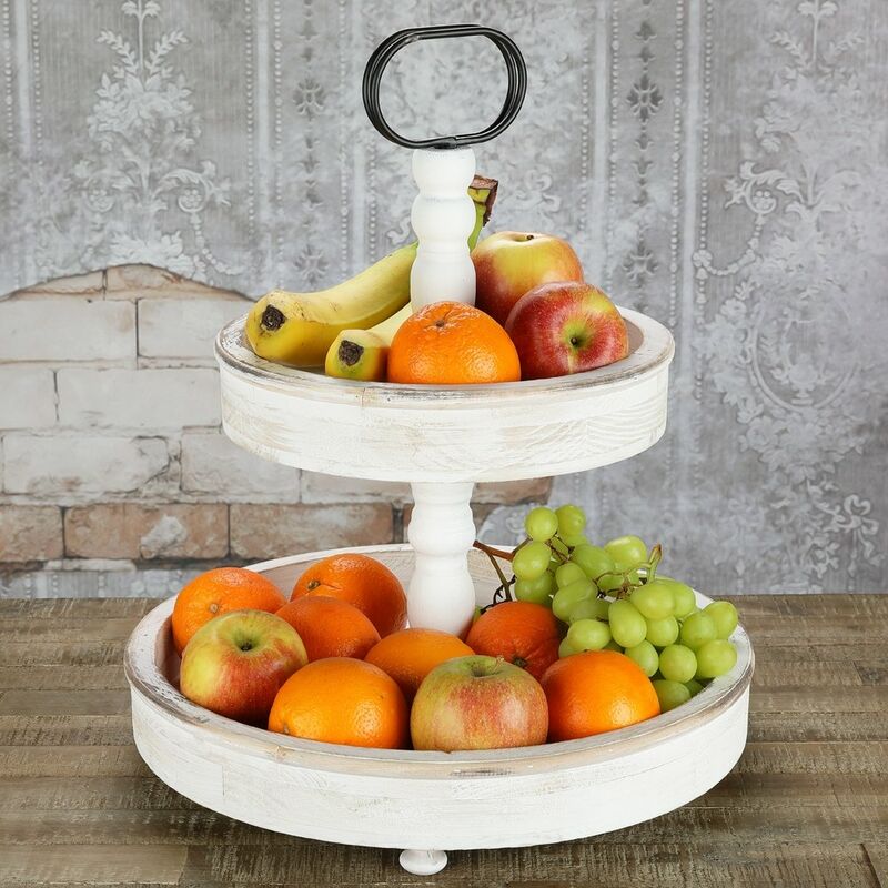 foto del prodotto mucola etagere 2 tier serving tray vassoio bianco serving stand etagere frutta vassoio pasticceria vassoio vintage cake stand