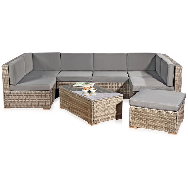 foto del prodotto mucola gruppo di sedute mobili da giardino salotto set di sedute rattan terrazza