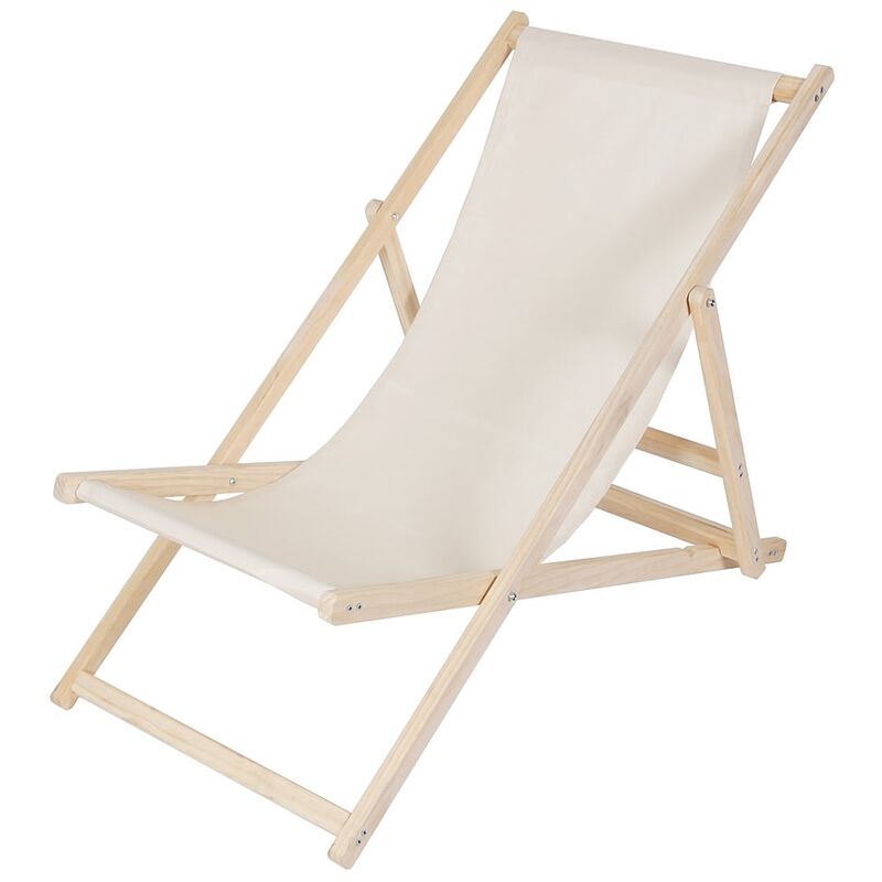 foto del prodotto mucola lettino da spiaggia in legno sdraio da giardino divano prendisole pieghevole beige