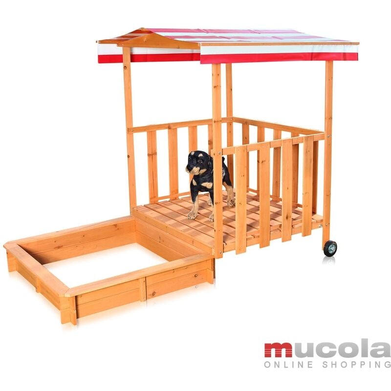 foto del prodotto mucola sandbox playhouse con veranda gioco sandbox legno con coperchio del tetto nuovo