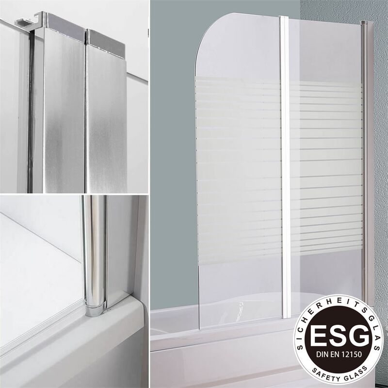 foto del prodotto mucola vasche da bagno in vetro schermo doccia strisce satinate parete doccia attacco vasca da bagno a parete