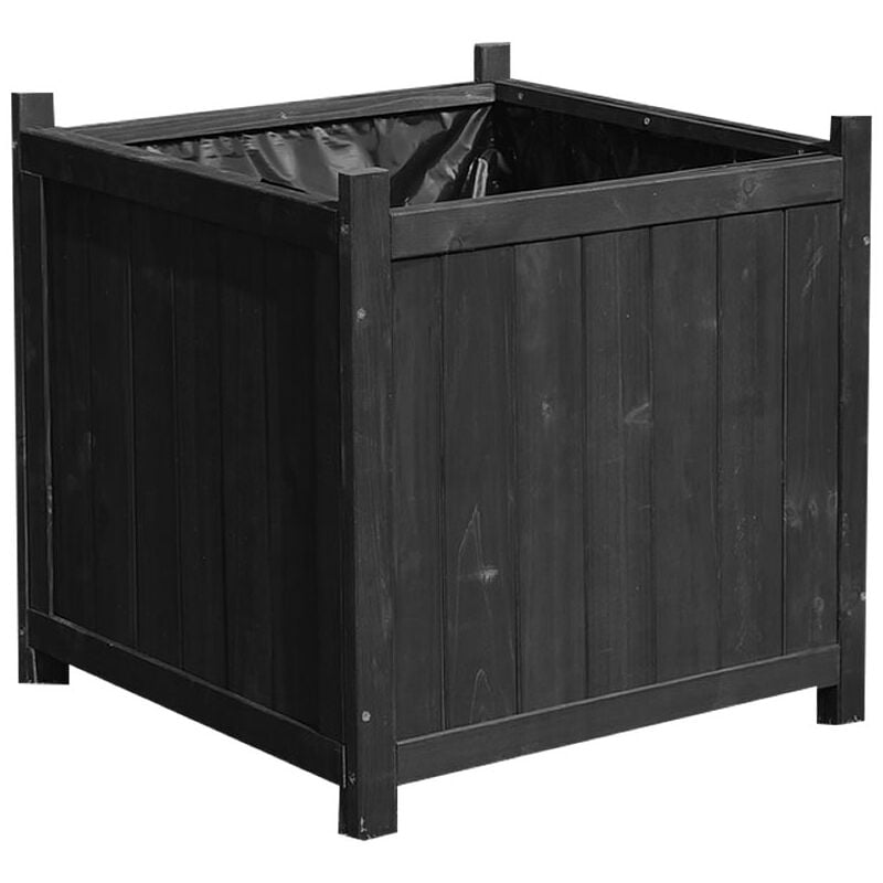 foto del prodotto mucola vaso di legno vaso di fioriera fioriera fioriera in legno vaso di fioriera nero