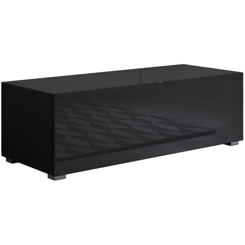 foto del prodotto muebles bonitos mobile tv con piedini 2 cm mobile da soggiorno porta tv salotto stilo moderno 1 anta 100x32x40cm modello luke h1 nero finitura