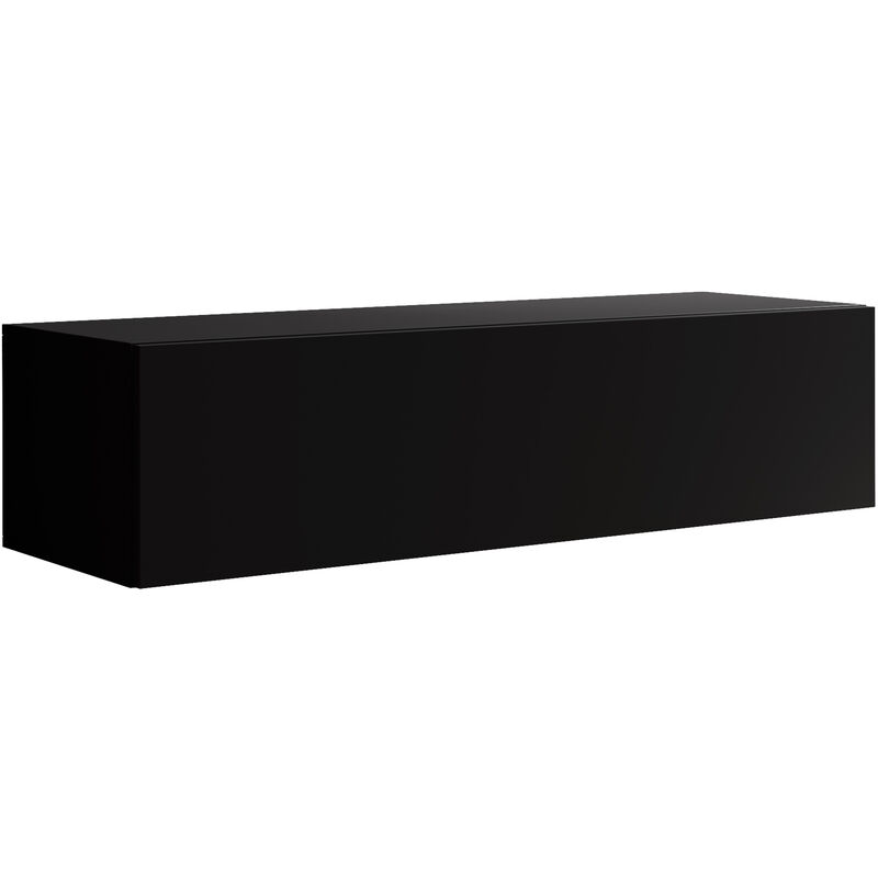 foto del prodotto muebles bonitos mobile tv sospeso mobile da soggiorno moderno porta tv salotto 1 anta 120x30x40cm modello berit 120x30 nero finitura lucida