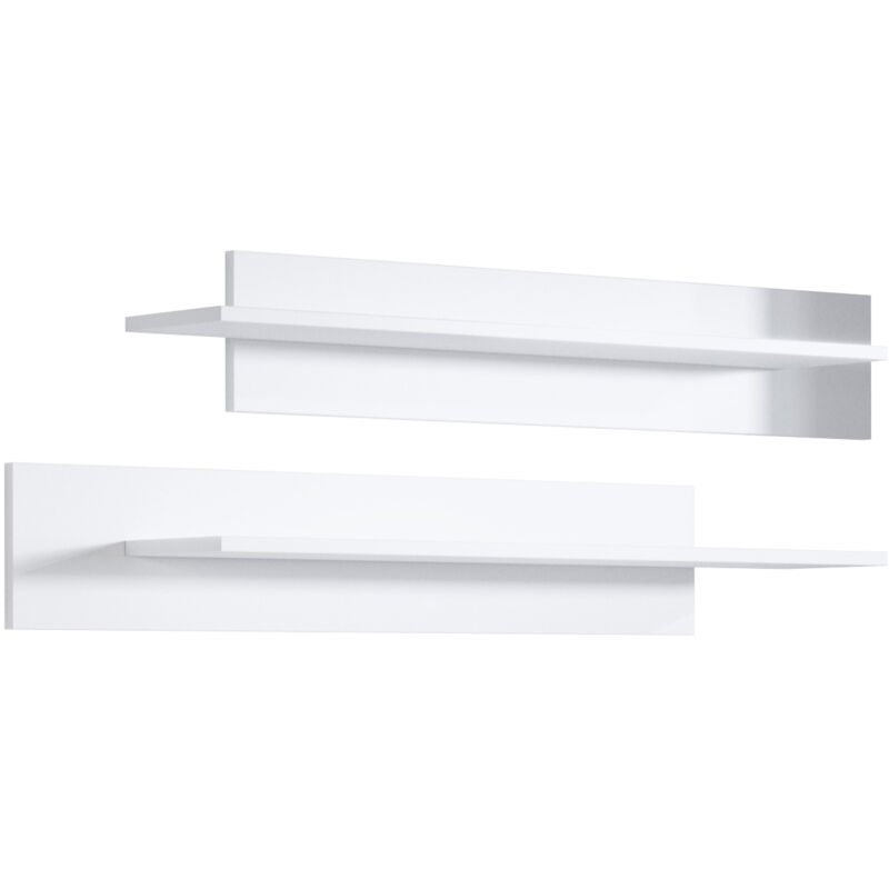 foto del prodotto muebles bonitos set da 2 mensole da muro pensili espositori ripiano sospeso a parete mensole da parete 100x20x20cm modelo luke bianco finitura