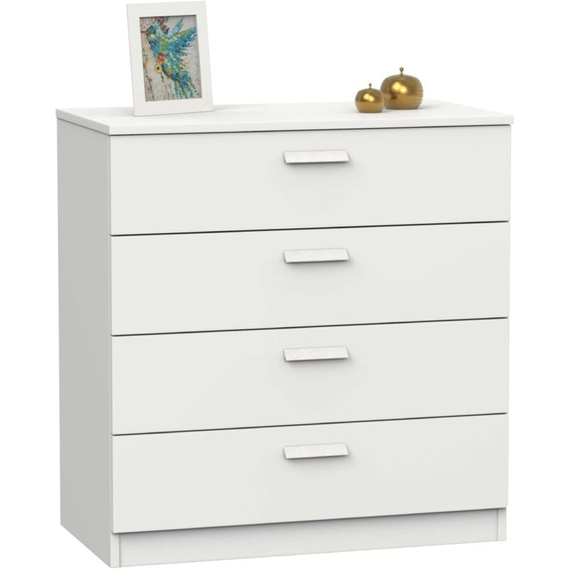 foto del prodotto muebles pitarch cassettiera 4 cassetti con guida in metallo tibet in bianco opaco o rovere cambriano in nobilitato 74x78 cm