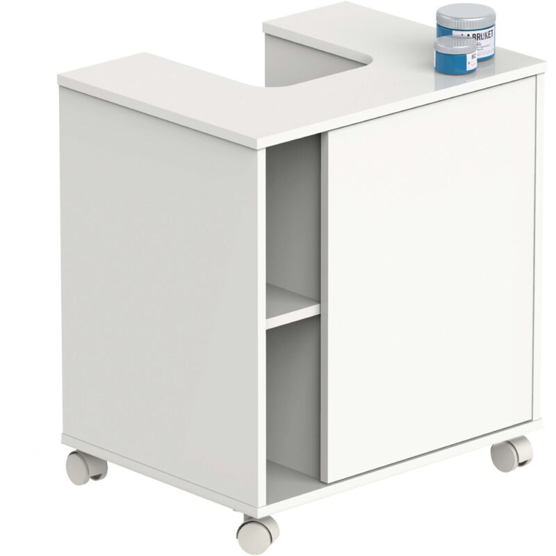 foto del prodotto muebles pitarch mobile da bagno sitra con ruote, bianco lucido, 59 cm