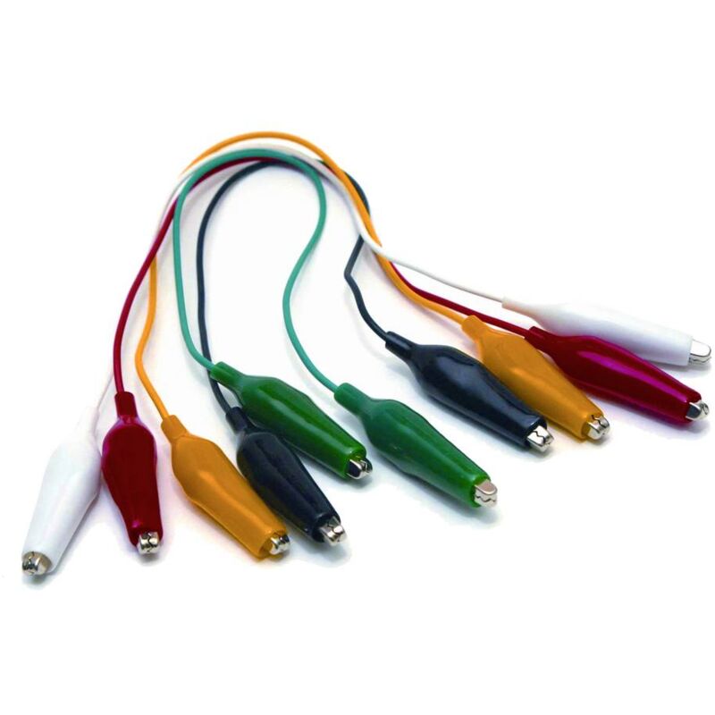 foto del prodotto mueller electric bu 00286 kit puntali collegamento a morsetto nero, verde, rosso, bianco, giallo 1 kit