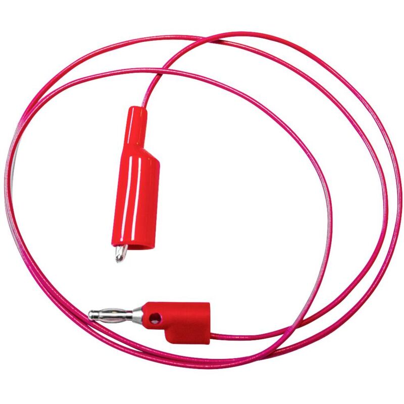 foto del prodotto mueller electric bu 2030 a 48 2 cavo di misura spina a banana 4 mm morsetti a coccodrillo 1.2 m rosso 1 pz.