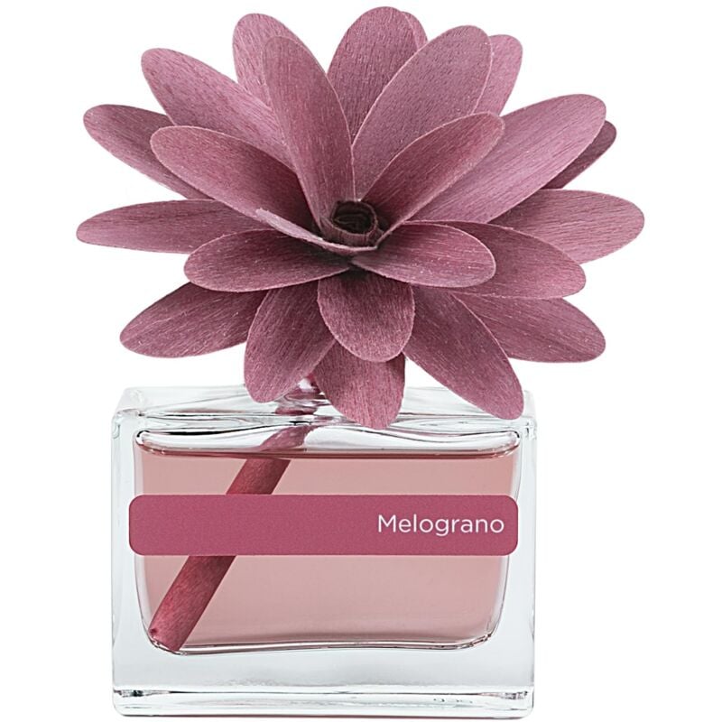 foto del prodotto muha profumatore per ambienti flower diffuser, fragranza melograno, diffusore ambiente con fiore in legno di betulla, formato da 30 ml